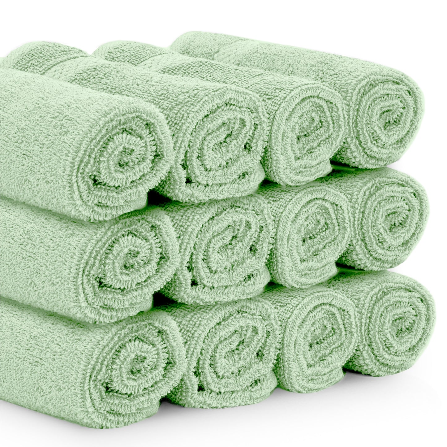 green roll washcloths