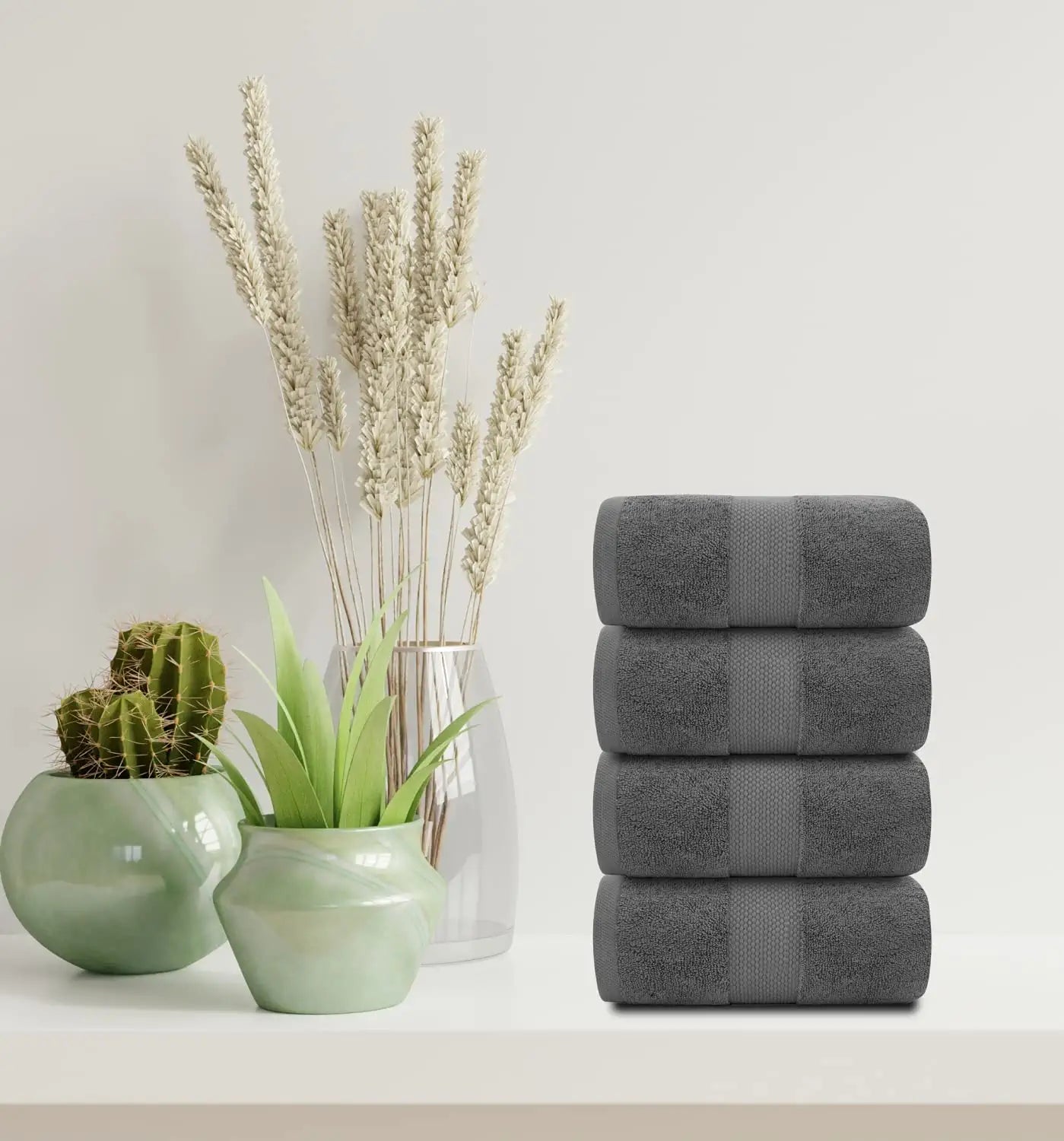 Spa Collection Gray Bath Towel Lifestyle
