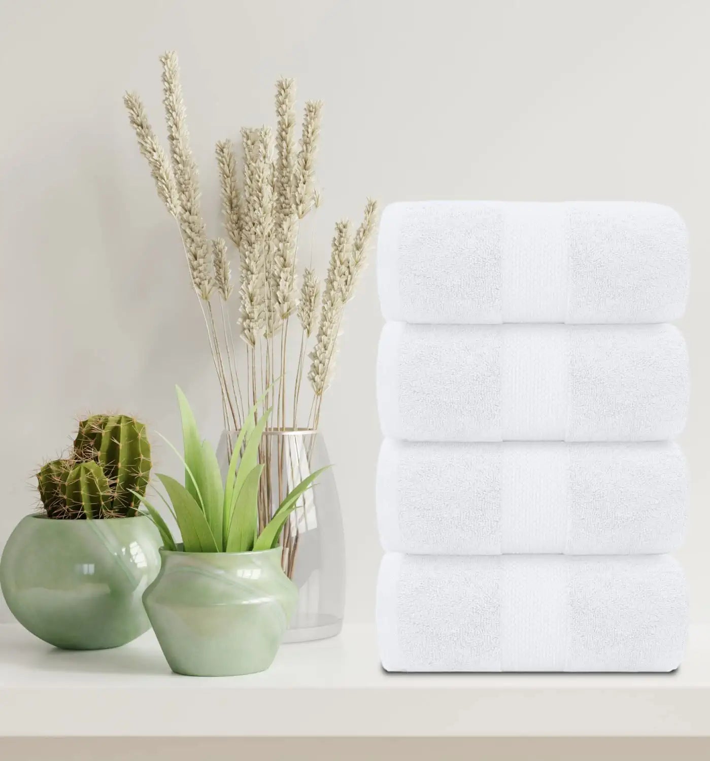 Spa Collection White Bath Towel Lifestyle