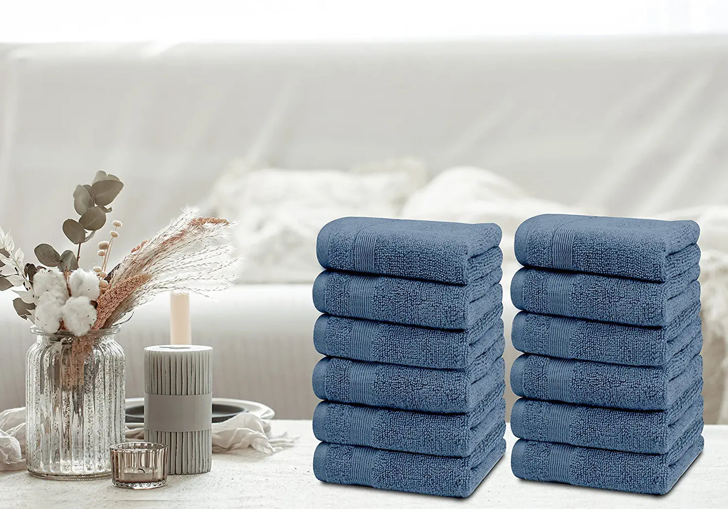 Resort Collection Blue Washcloths lifestyle