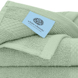white classic green washcloth