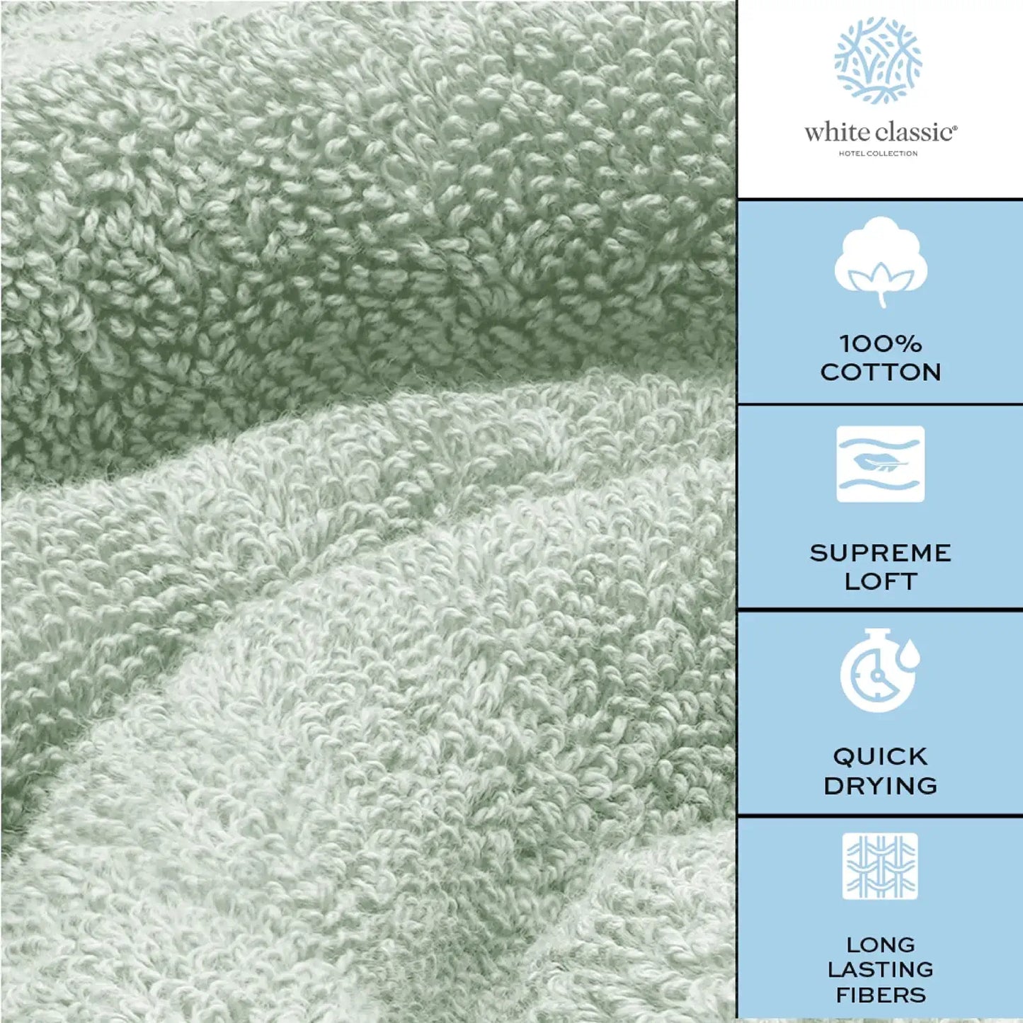 100% Cotton Green Bath Towels