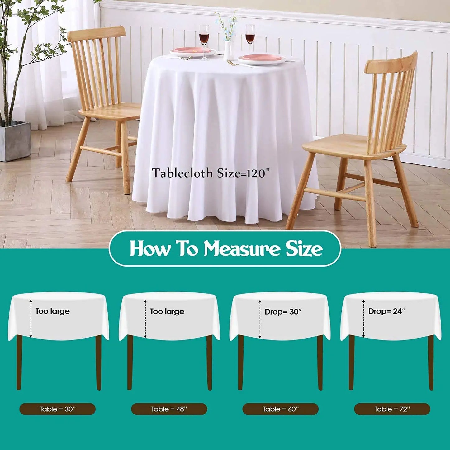 how to measure round tablecloth 