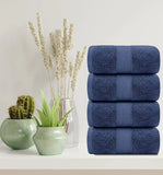 4Pc Navy Blue Bath Towels Lifestyle