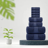 8Pc Navy Blue Towel Set