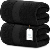 white classic 2pc black bath sheets