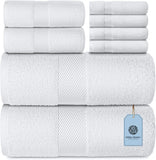 White Classic 8Pc White Towel Set
