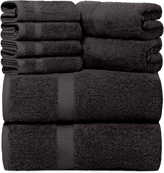 Hotel Collection 8Pc set Black towels