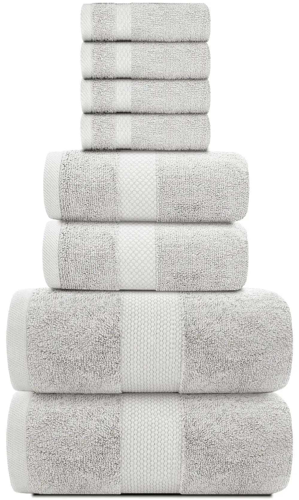 8Pc Silver Towel Set