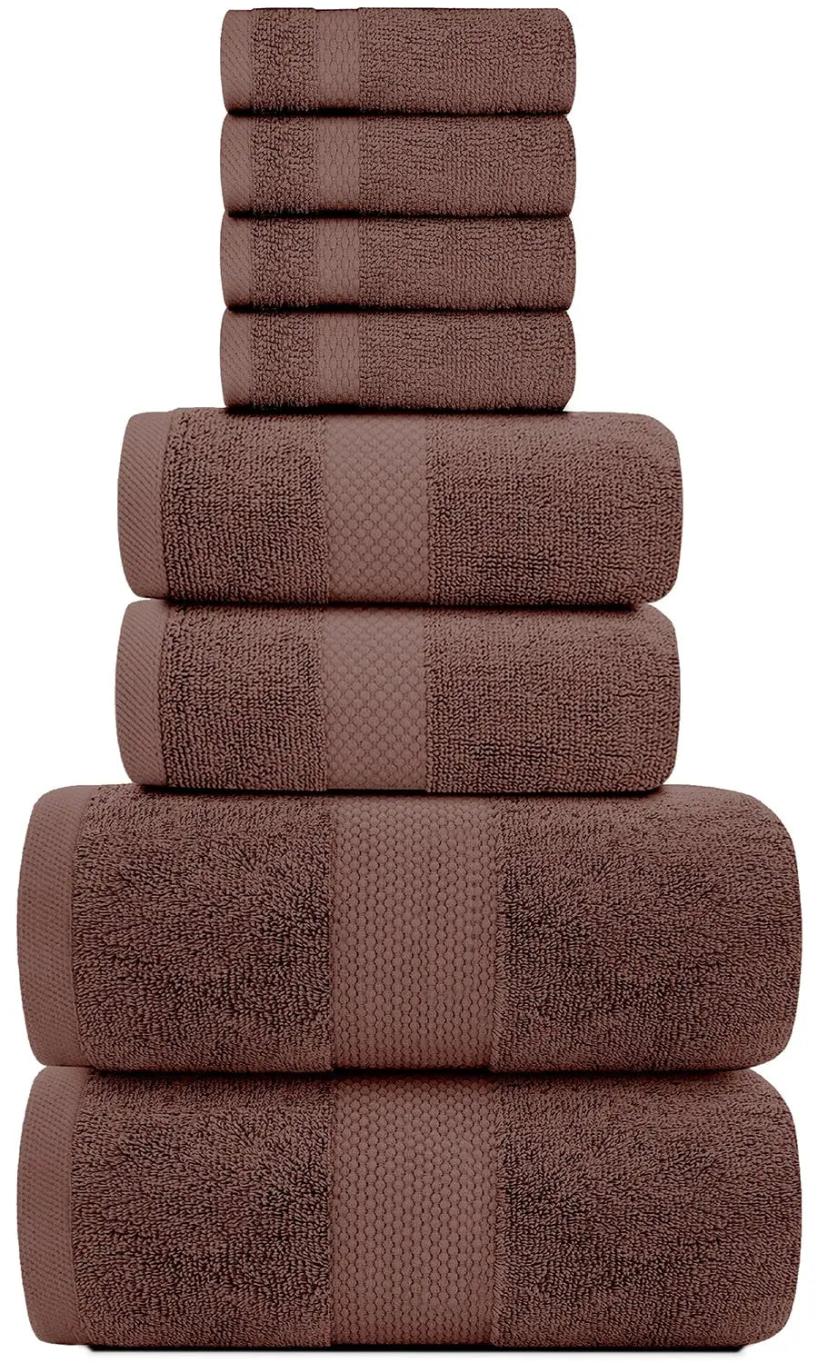 8Pc Brown Towel Set
