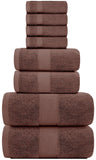 8Pc Brown Towel Set