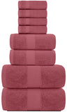 8Pc Burgundy Towels