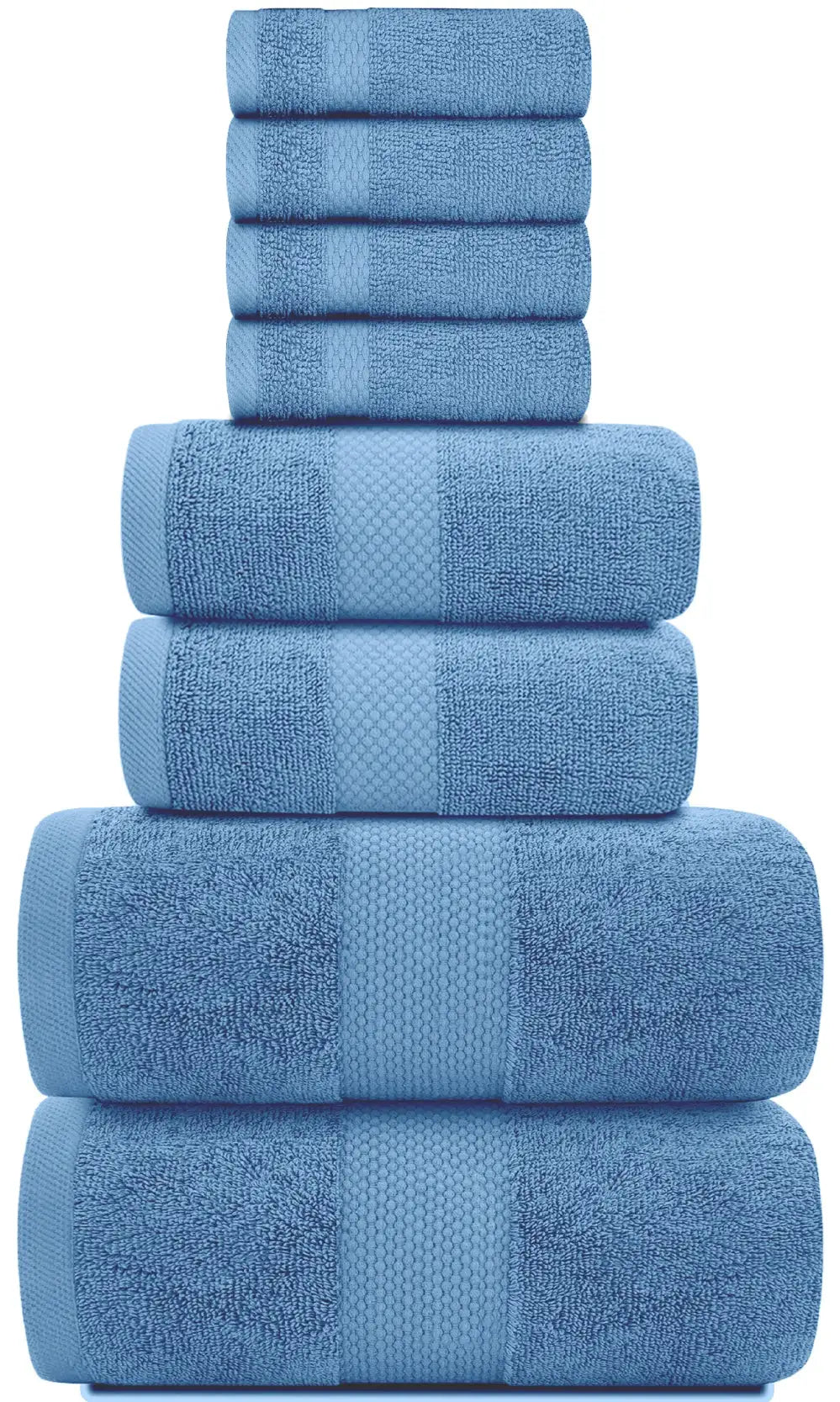 8Pc Blue Towel Set