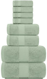 8Pc Green Towel Set