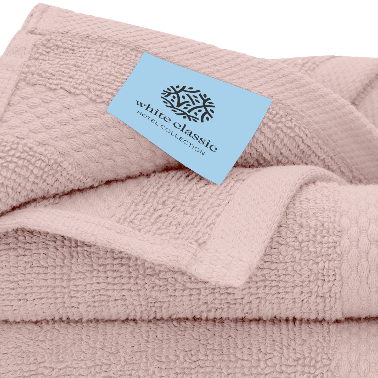 White Classic Hotel Collection Pink Towels