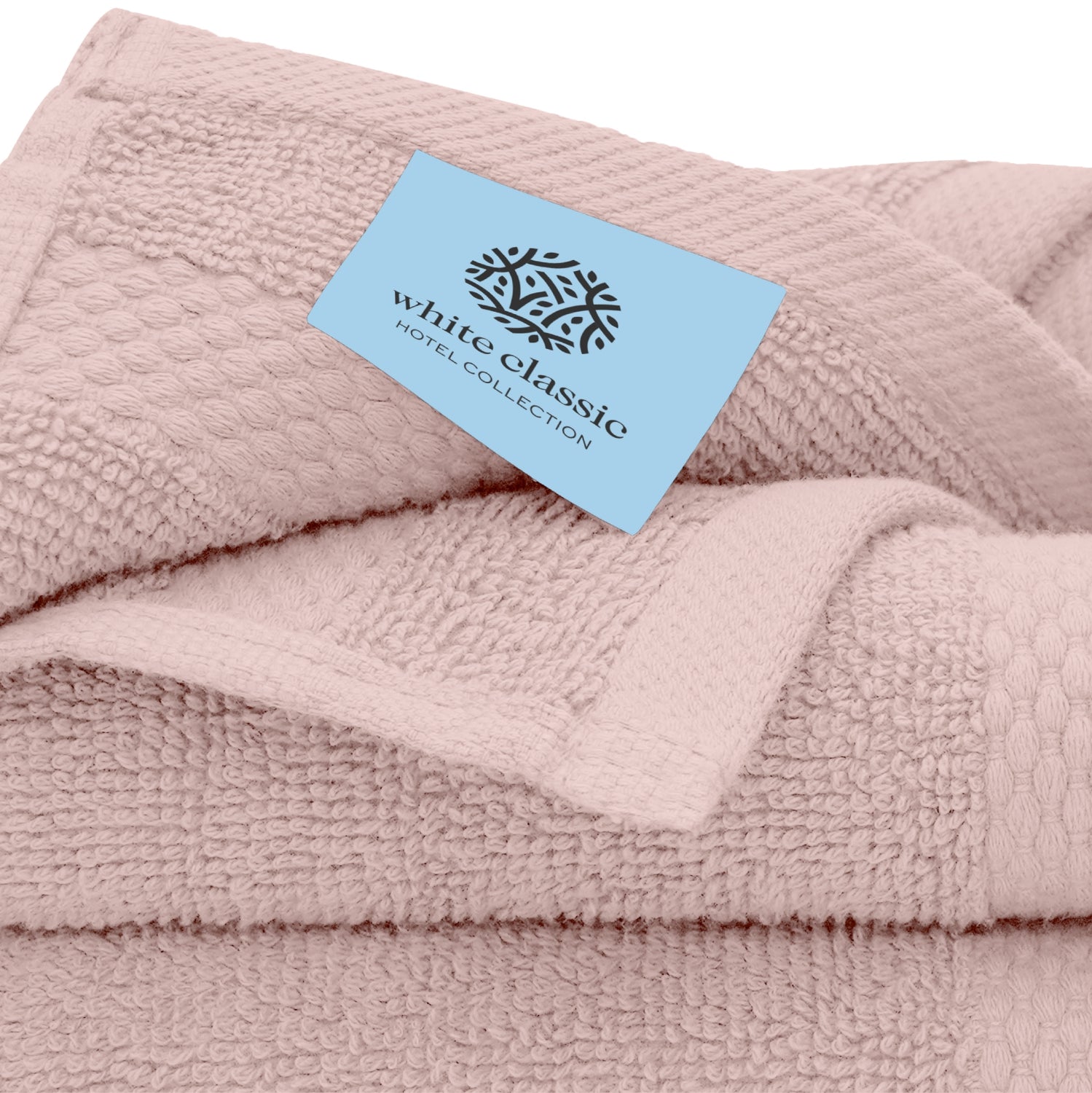 White Classic Hotel Collection Pink Towels