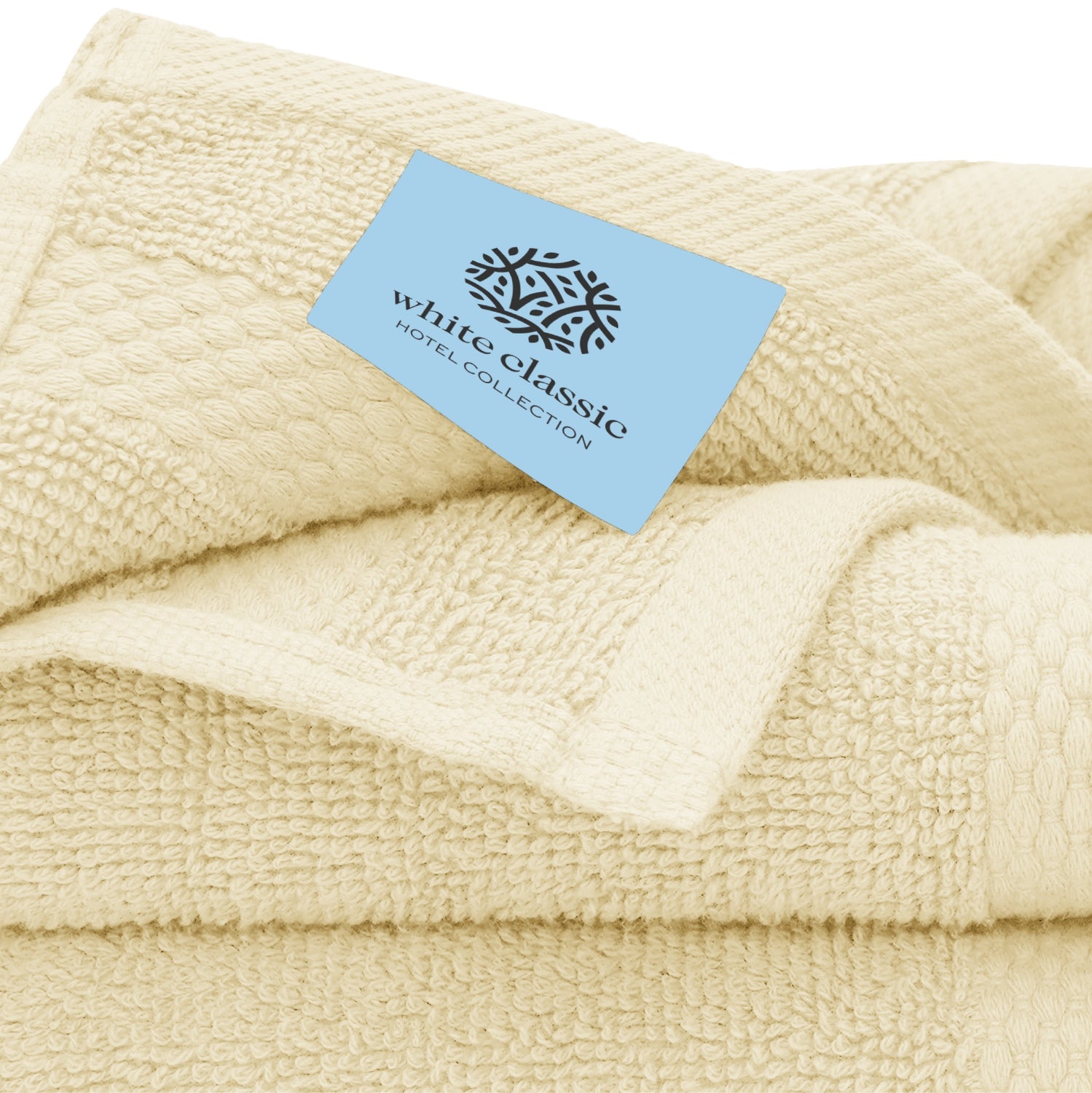 White Classic Hotel Collection Beige Towel Set