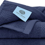 white classic  navy blue washcloth