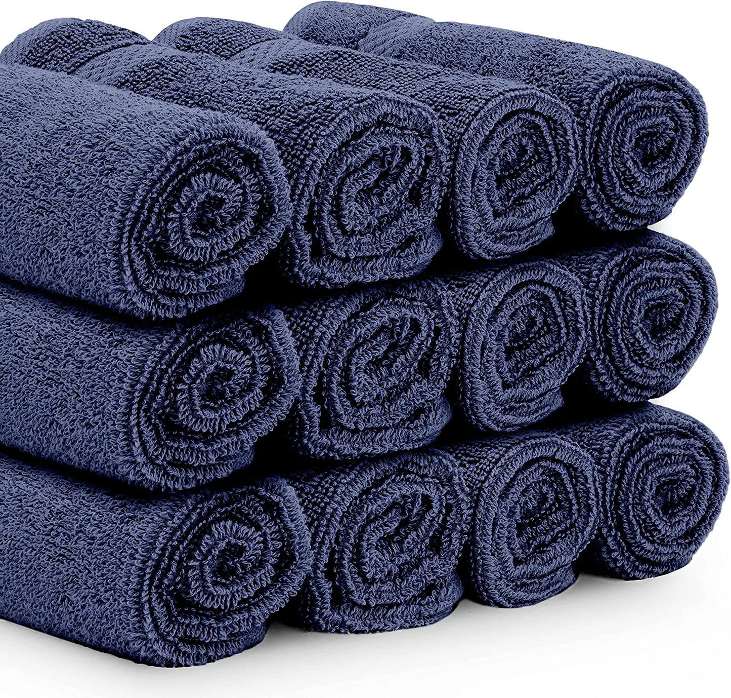 navy blue roll washcloths