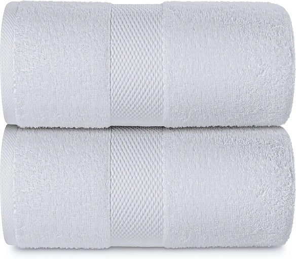 White Classic Luxury White Bath Towels Large - Circlet Egyptian Cotton, Highly Absorbent Hotel spa Collection Bathroom Towel, 30x56 Inch