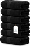 White Classic 6Pc Black Hand Towels