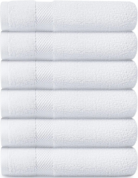 Classic Striped Cotton Hand Towel - Corazon Red + Blanco White