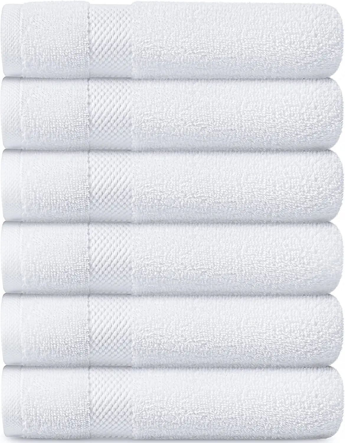 6Pc White Hand Towel