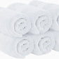 6Pc Rolled White Hand Towels