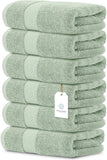 White Classic 6Pc Green Hand Towels