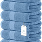 White Classic 6Pc Light Blue Hand Towels