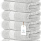 White Classic 6Pc Silver hand Towels