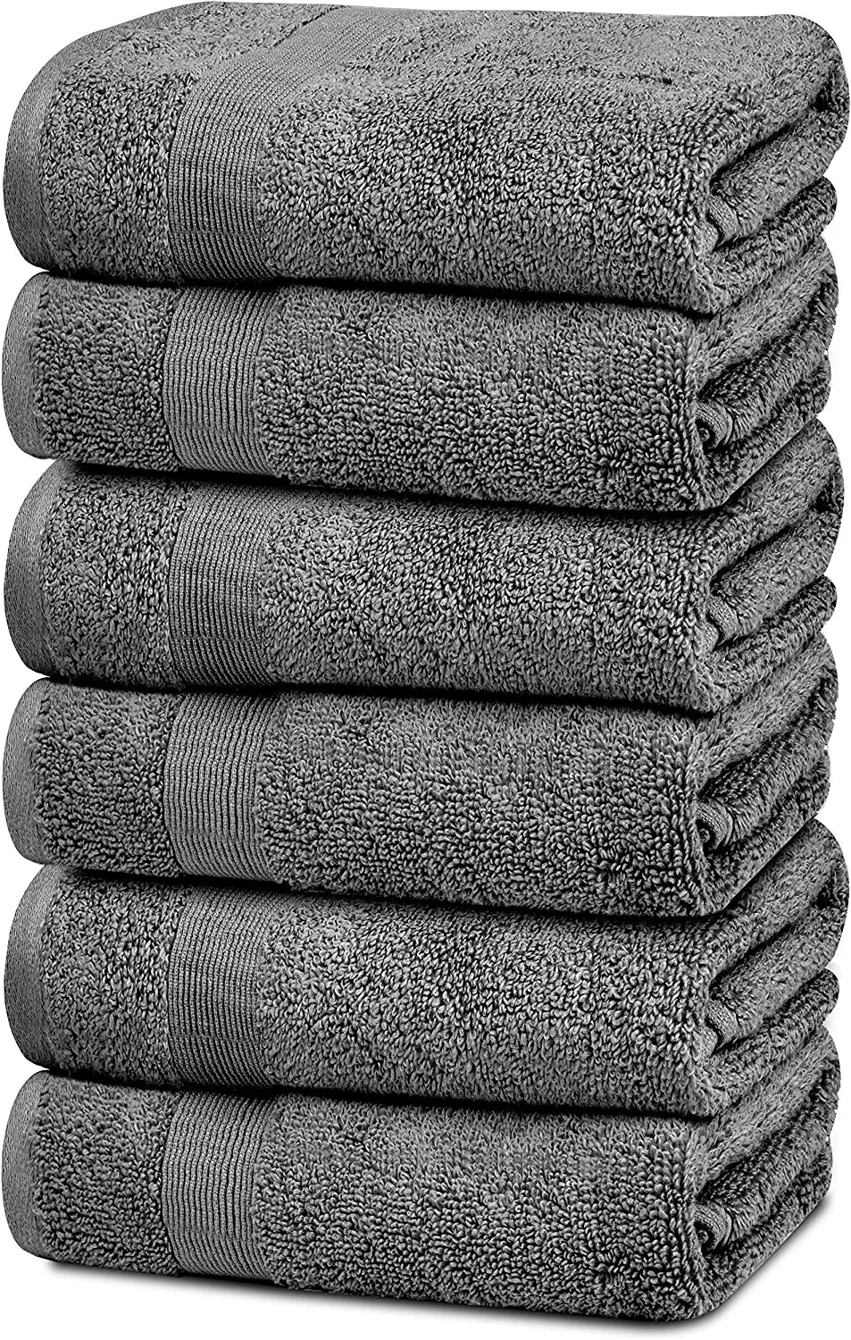 6Pc Gray Hand Towels