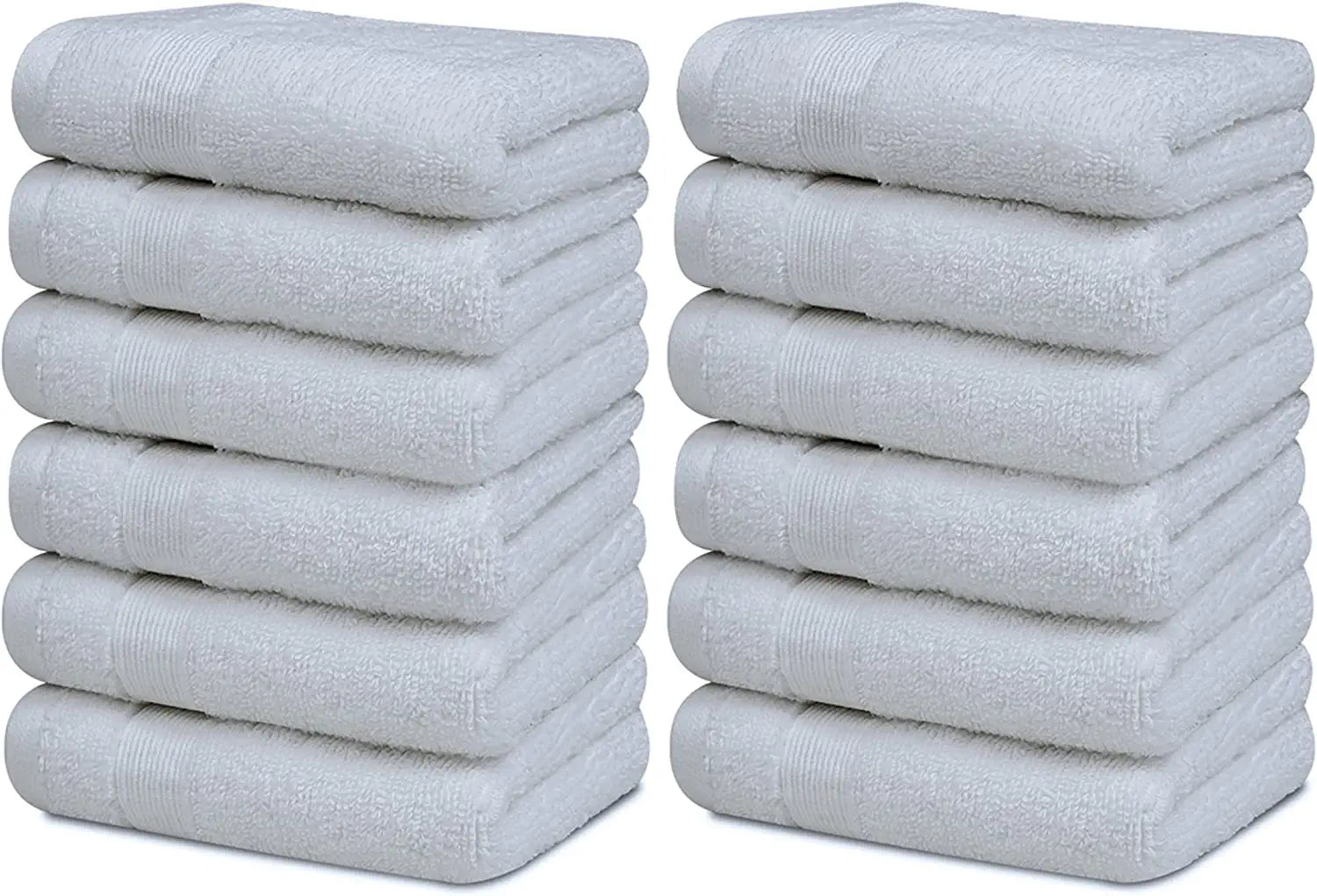 12pc White Washcloths