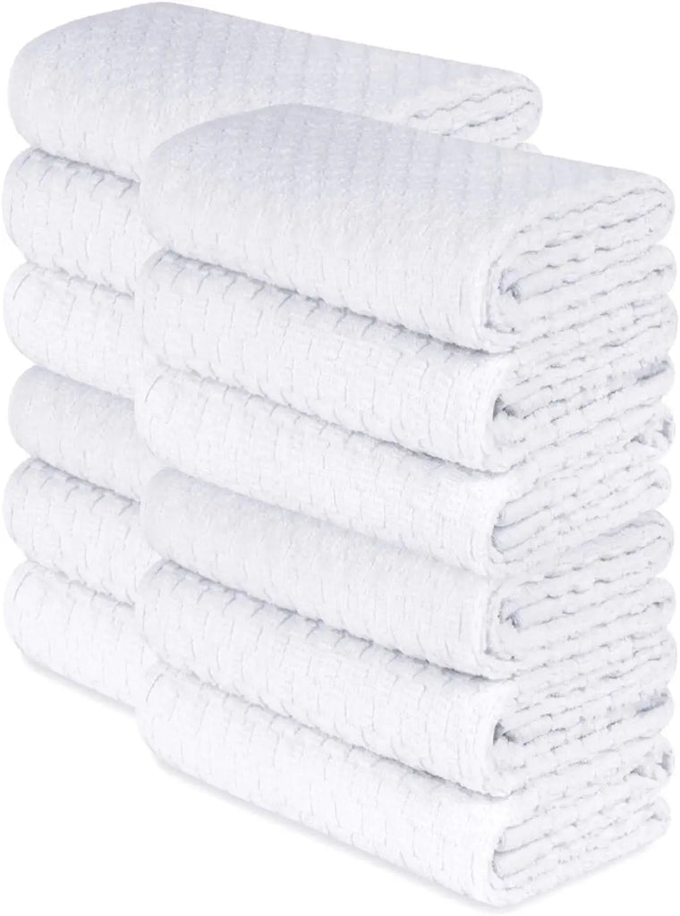White Dish Dobby Weave Hand Towels