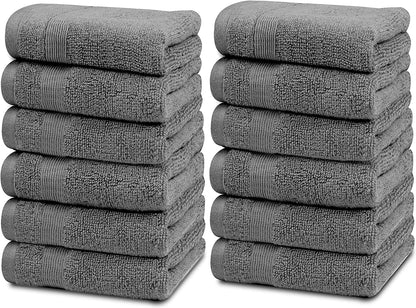 12pc gray washcloths