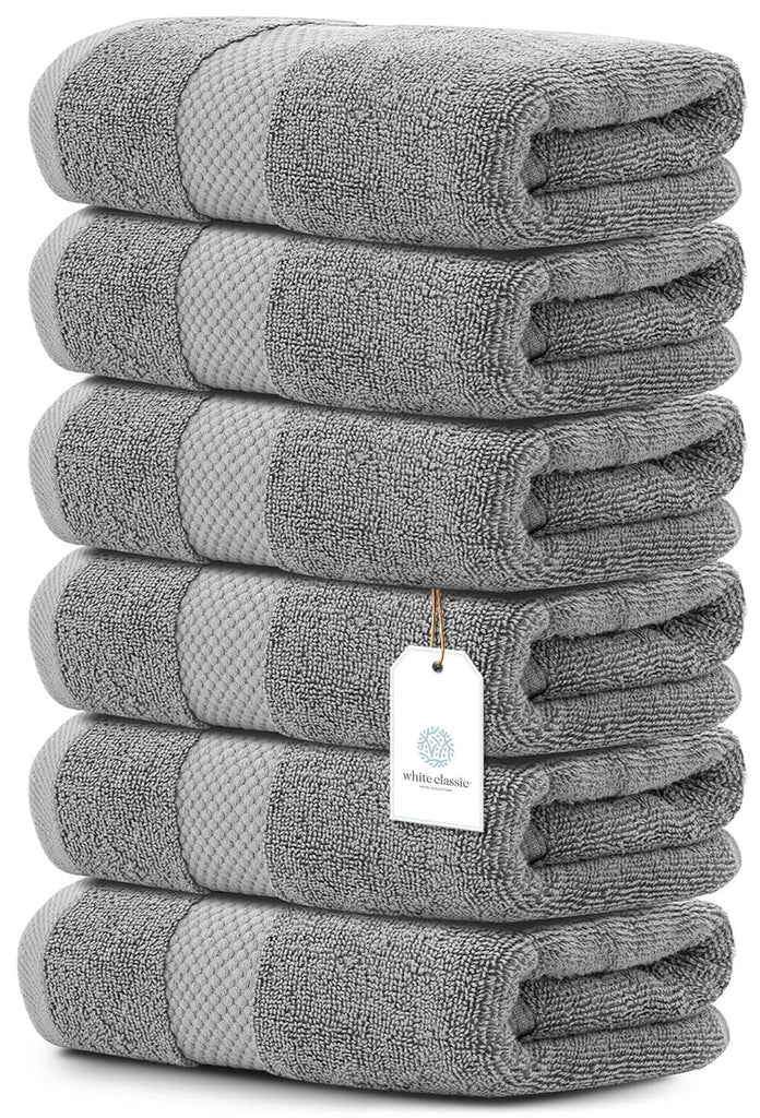 Hotel Collection Luxury Hand Towels 16x30 6 Pack WHITE CLASSIC