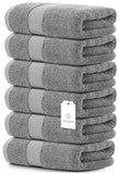 6Pc Cool Grey Hand Towels