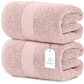 white classic 2pc pink bath sheets