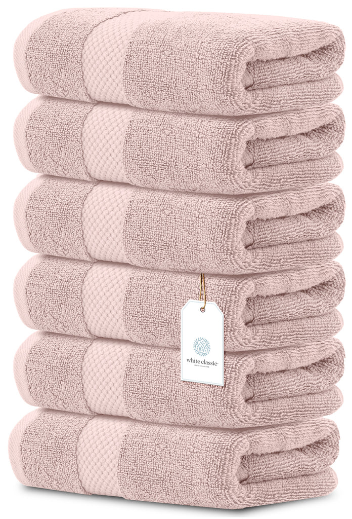 Hotel Collection Luxury Hand Towels 16x30 6 Pack WHITE CLASSIC