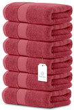 6Pc Burgundy Hand Towels
