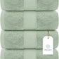 White Classic 4Pc Green Bath Towels