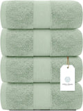 White Classic 4Pc Green Bath Towels