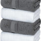 White and Gray Bath Towel