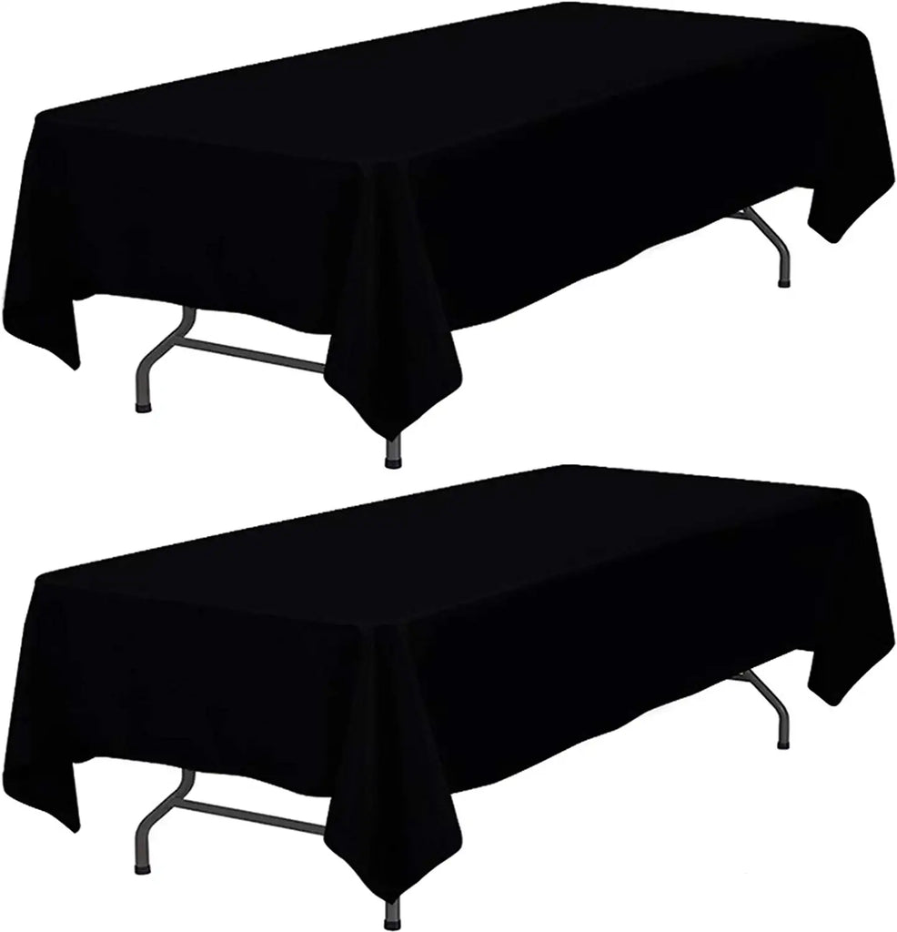 black fabric table cloth