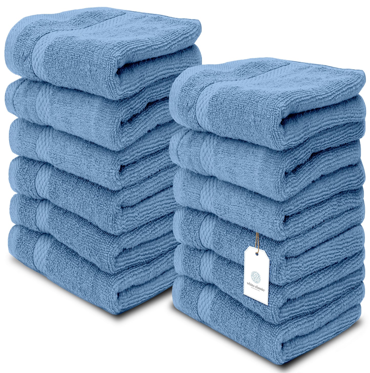 light blue washcloths