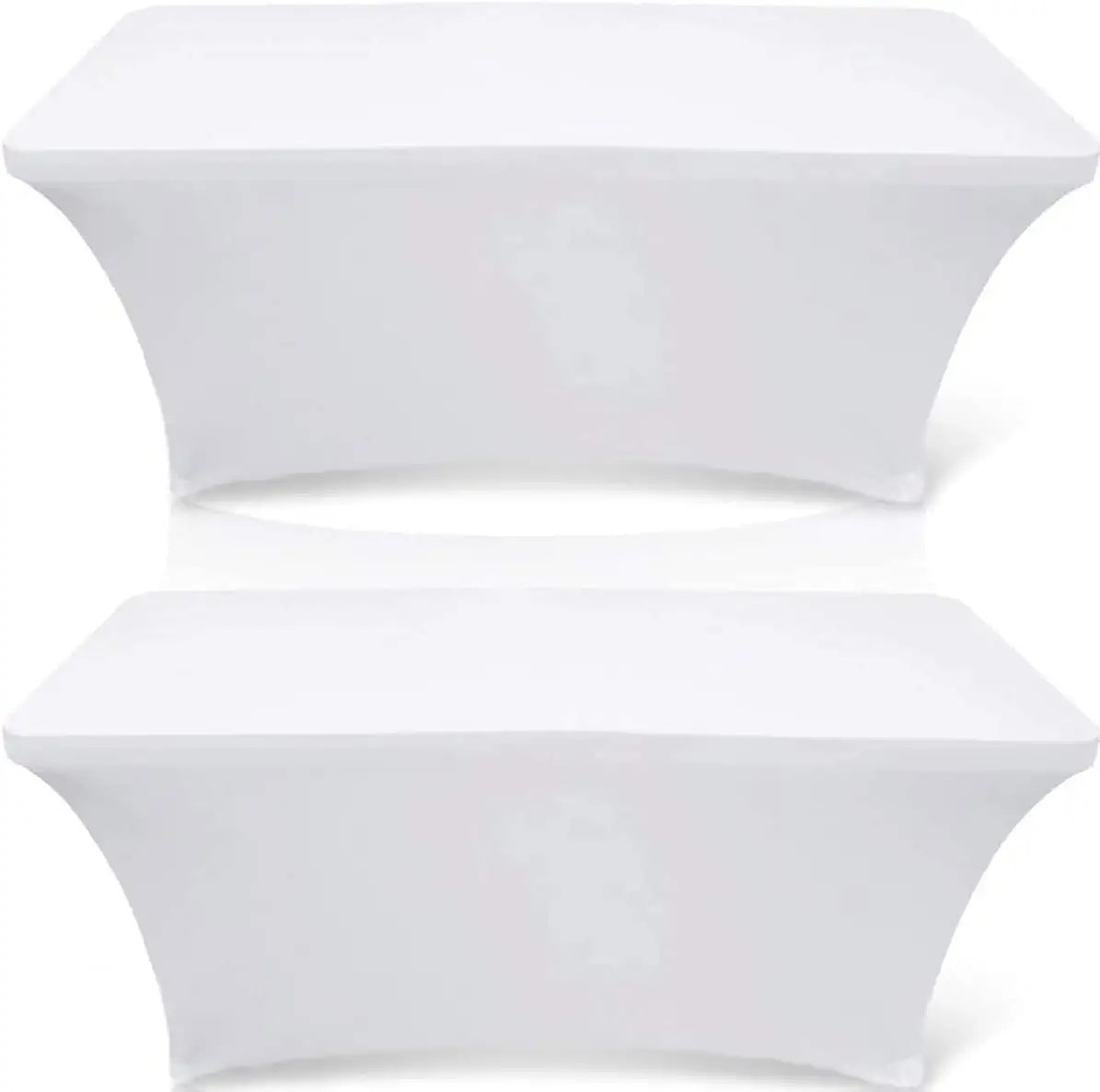 Wealuxe Rectangle Spandex Stretchable Tablecloths | 2 Pack