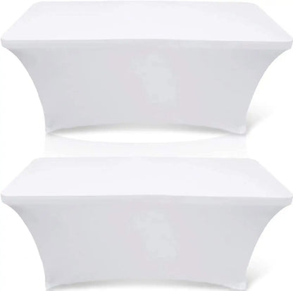 Wealuxe Rectangle Spandex Stretchable Tablecloths | 2 Pack