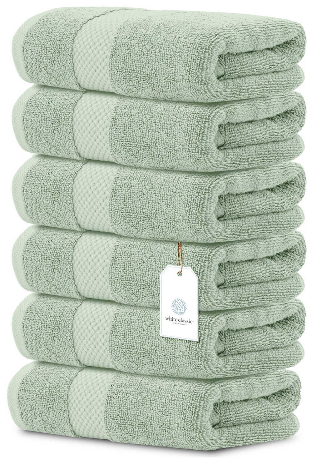 White Classic Luxury Hand Towels for Bathroom-Hotel-Spa-Kitchen-Set -  Circlet Egyptian Cotton - 16x30 Inches - Set of 6 (Lavender)