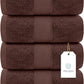 White Classic 4Pc Brown Bath Towels