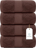 White Classic 4Pc Brown Bath Towels